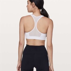 Lululemon White Racerback Sports Bra Speed Up High Support D